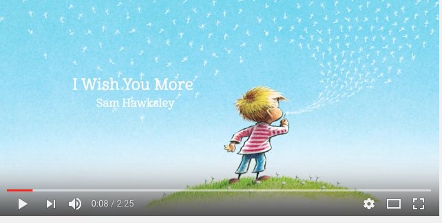 This beautiful song created by BoDeans singer Sam Hawskley, based on our book "I Wish You More" bit.ly/2hjoNwH(available on iTunes)