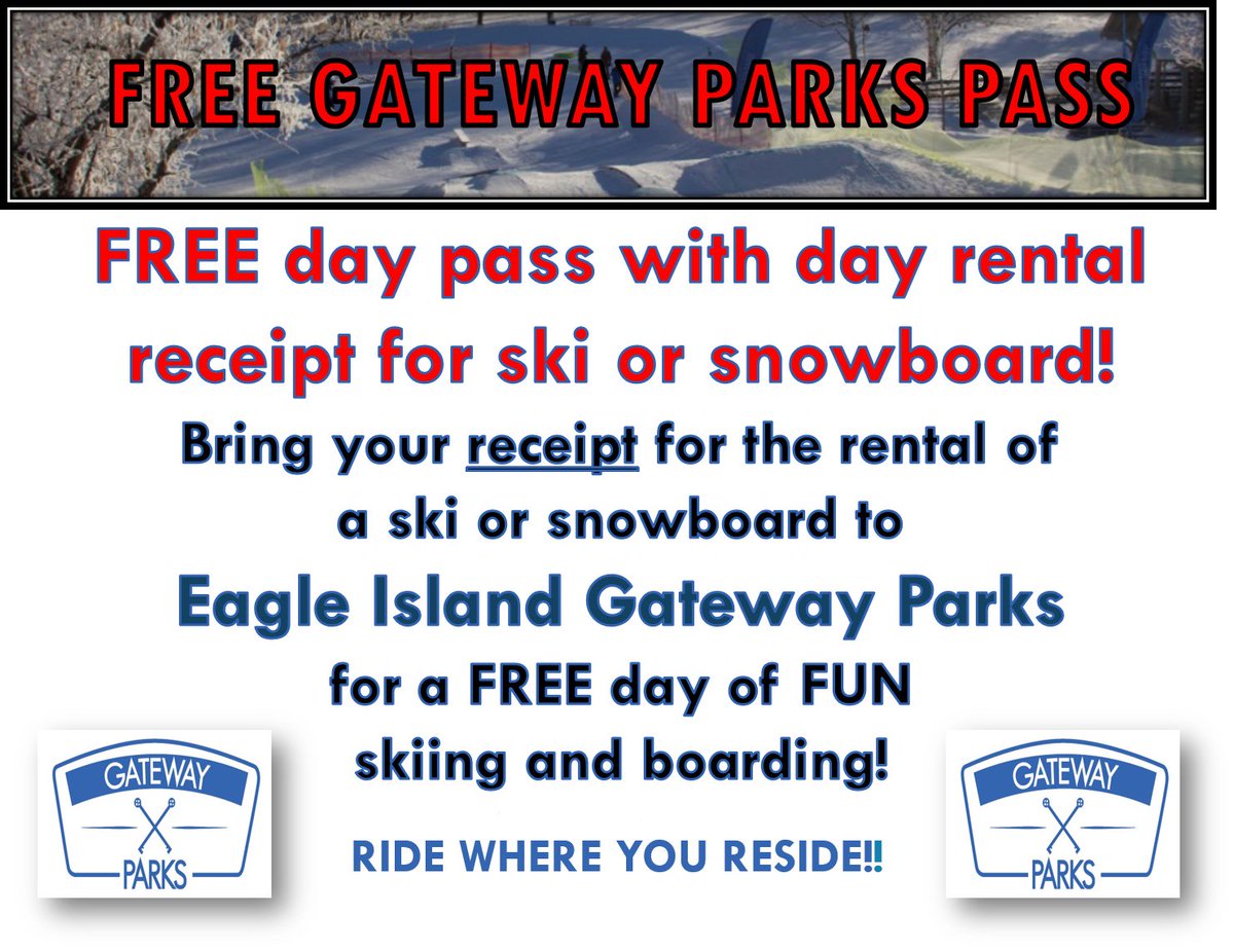 gatewayparks's tweet photo. Rent local. Ski/snowboard free local. #RideWhereYouReside @EagleIslandSP 208-800-2108 https://t.co/1B9wwi9oRq https://t.co/eXvowEfhdc