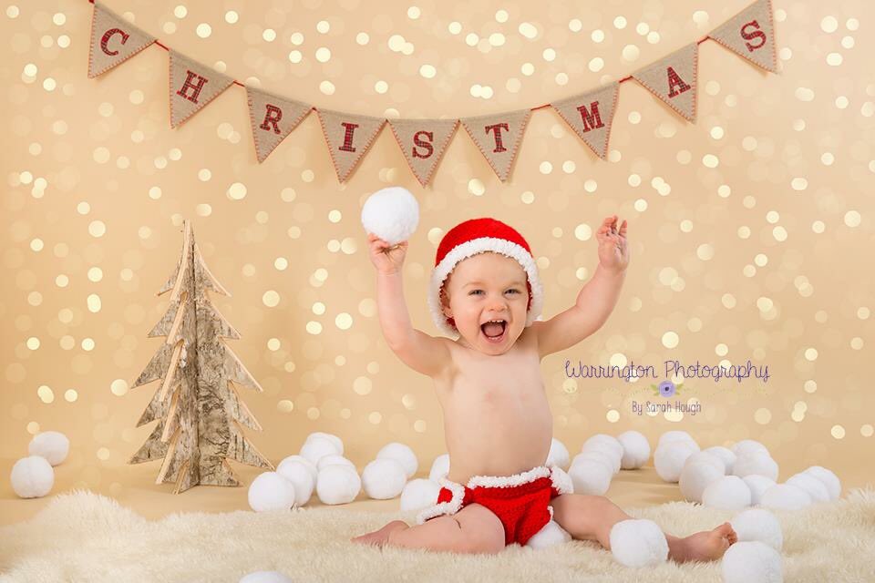#baby Joshua enjoying his First #Christmas #photoshoot - he's excited!! warringtonphotography.co.uk #cheshire #warrington #xmas2016