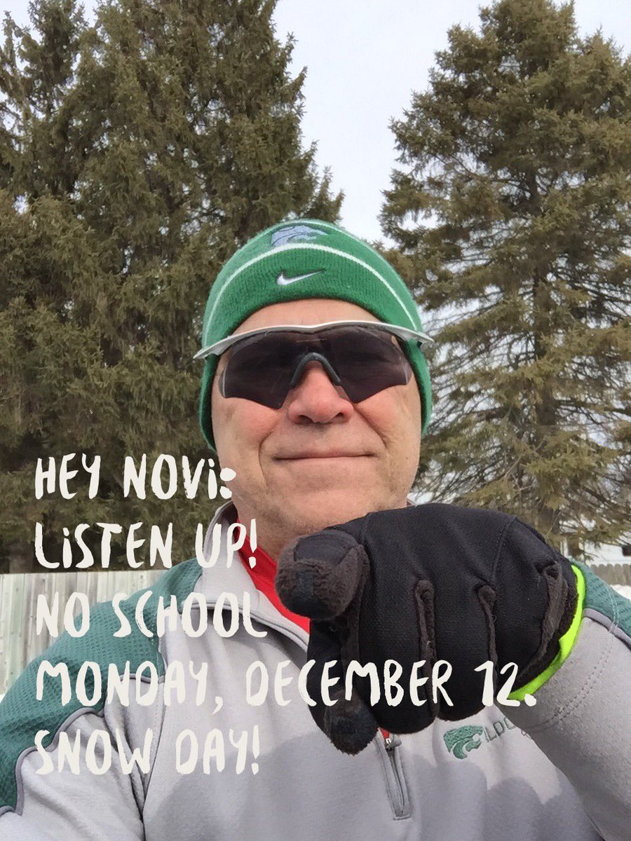 Snow day Monday, December 12 in Novi!