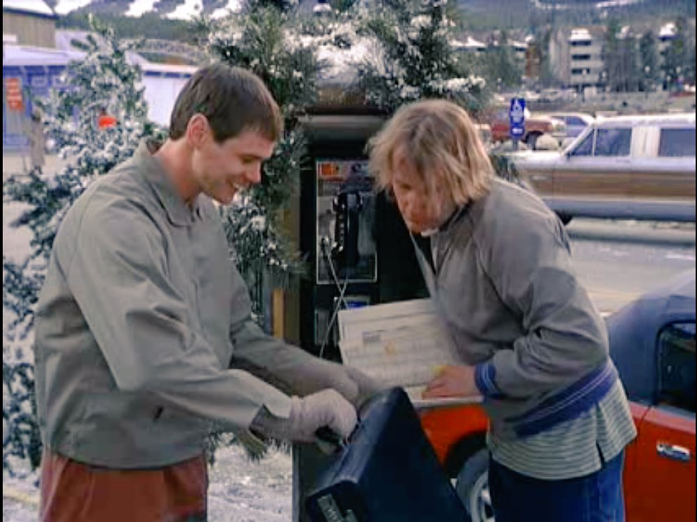 DumbDumberMovie's tweet photo. Maybe it's on the briefcase. 
"Oh yeah, it's right here... 
Samsonite! I was way off!" https://t.co/cQVQZj7Oop