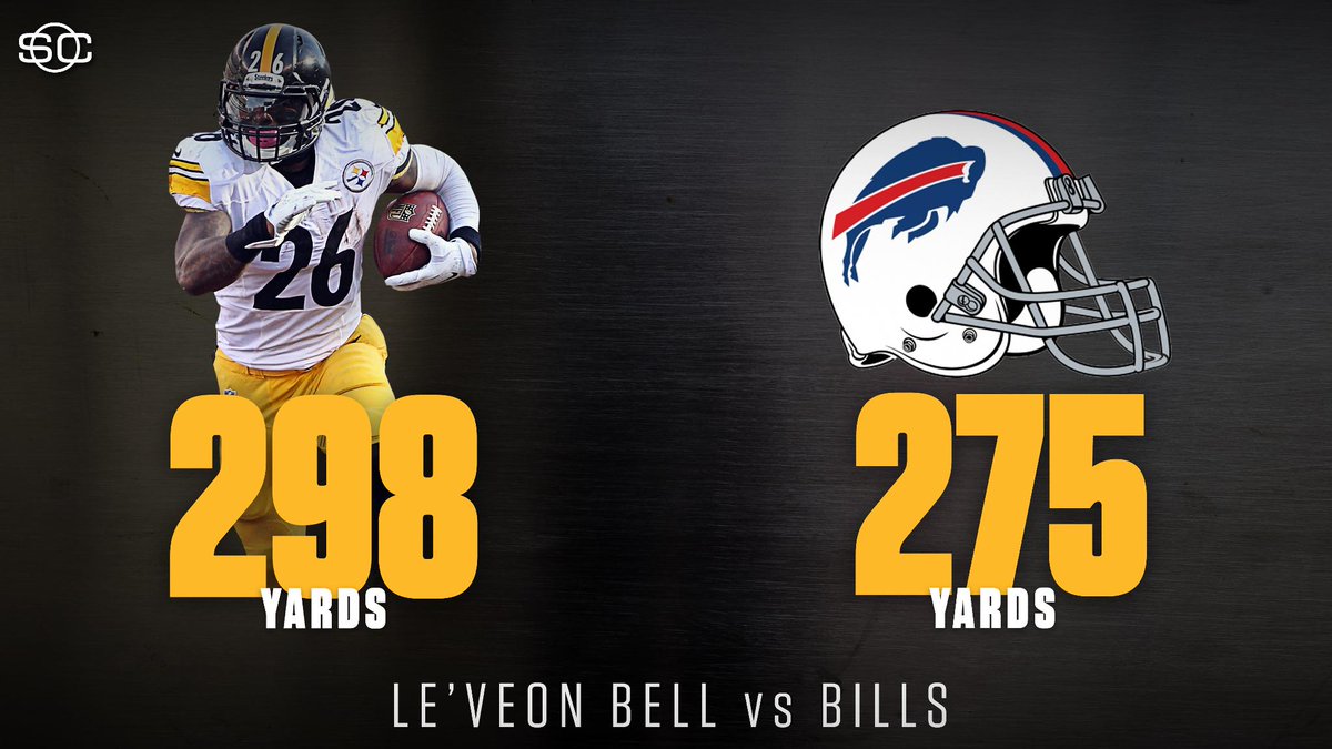 SportsCenter's tweet image. Le'Veon Bell is the 1st player this season to single-handedly outgain an opponent. (via @EliasSports)
