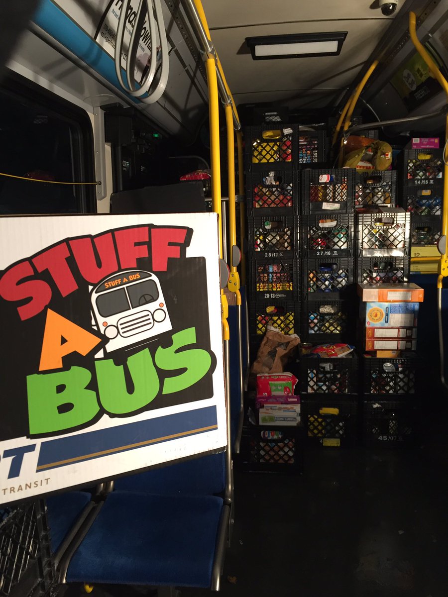 hbennettcapital's tweet photo. Volunteering to help #StuffABus2016 with @KWRangersPWHL for the @FoodBankWatReg #holidayfooddrive #StuffABus @CTVKitchener @BennettCapital https://t.co/G5U4Kq0Wif