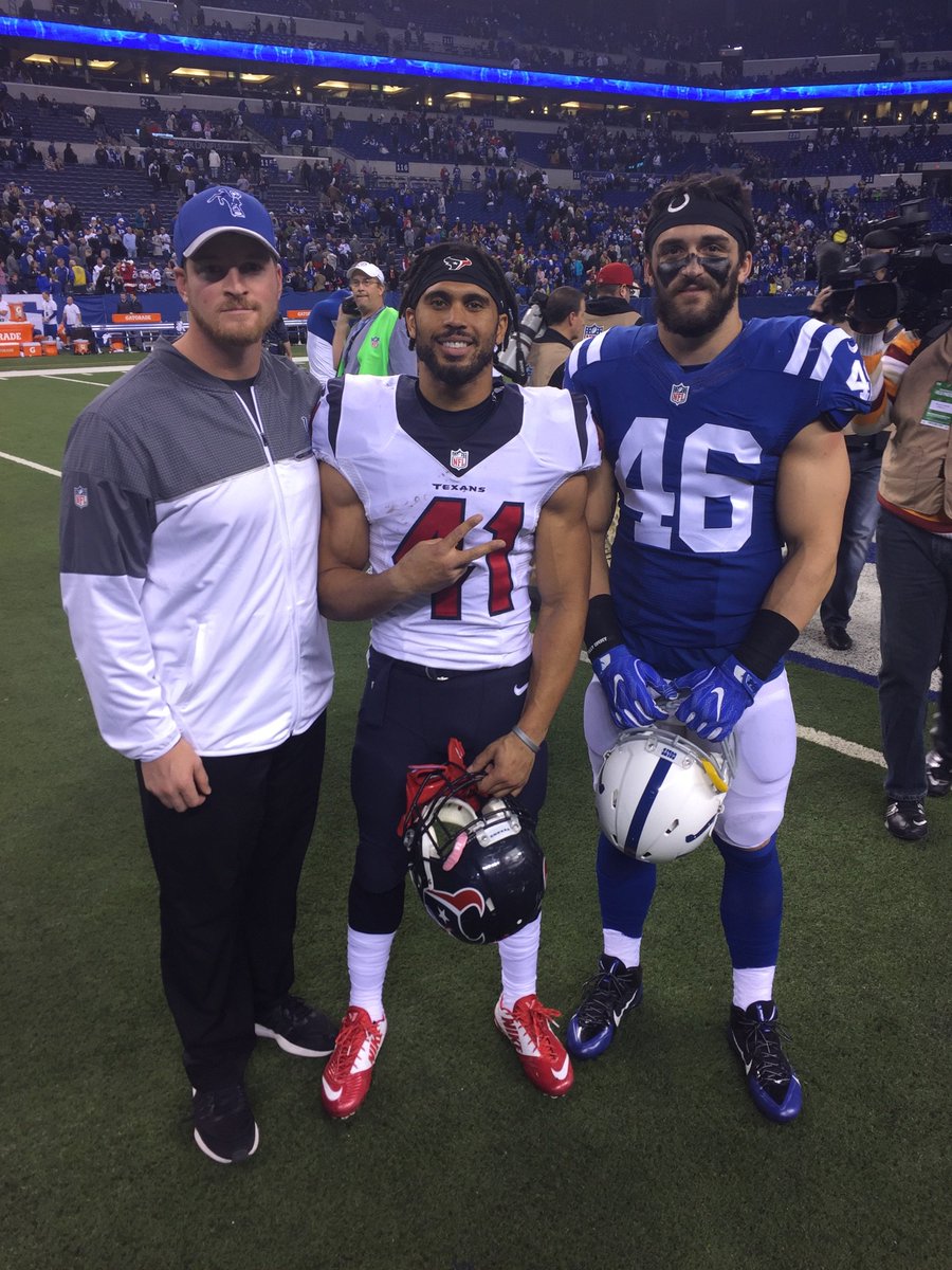 WMTribeFootball's tweet photo. Proud to see former #TribeFootball standouts Brent Caprio, Jonathan Grimes, &amp; @l_rhodes50 repping us well out in Indy!  #OneTribeOneFamily https://t.co/fQ5DYFm4v1
