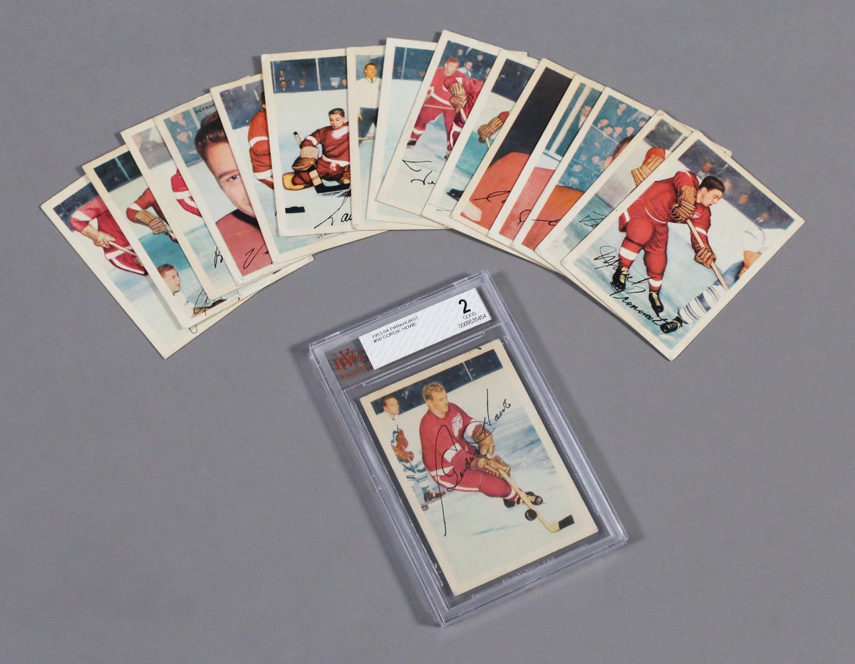 beckettauctions's tweet photo. 1953-54 Parkhurst Detroit Red Wings Complete Team Set w/ Graded BVG 2 Gordie Howe - 16 cards total https://t.co/vFVgQRxDiO https://t.co/XpyimTHGBd