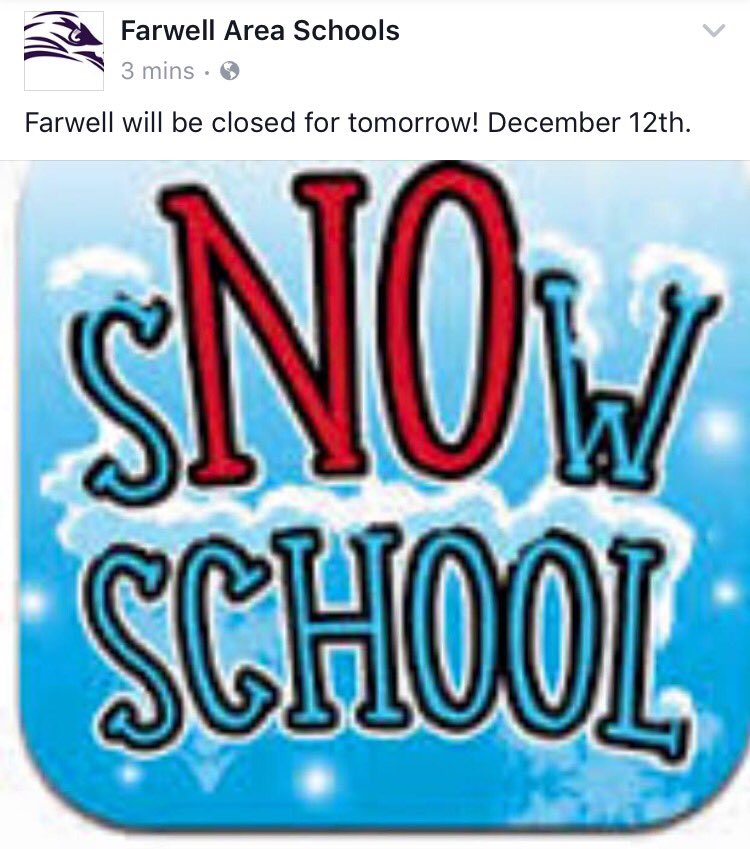 FHSLife's tweet photo. Turn off your alarms, cozy up, and stay inside, Eagles. Snow day #1 tomorrow! https://t.co/5kGlqeDoIc