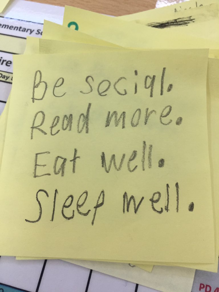 cwachowiak's tweet photo. Asking G4 students how to be responsible to themselves. I think this student found a good road map to life #daatech @wildingwonders https://t.co/4O60qQ6gSJ