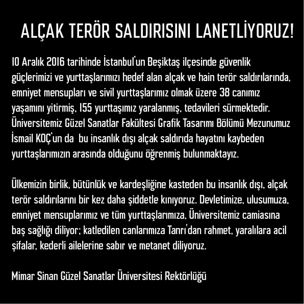 ALÇAK TERÖR SALDIRISINI LANETLİYORUZ!