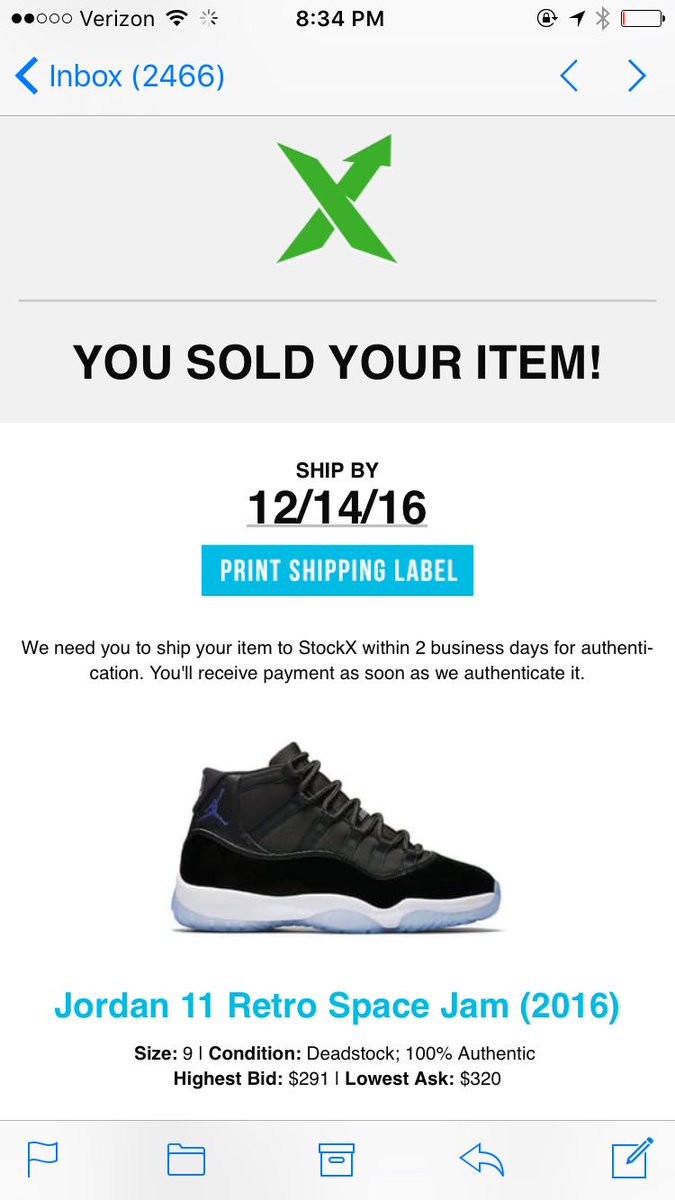 stockx sold