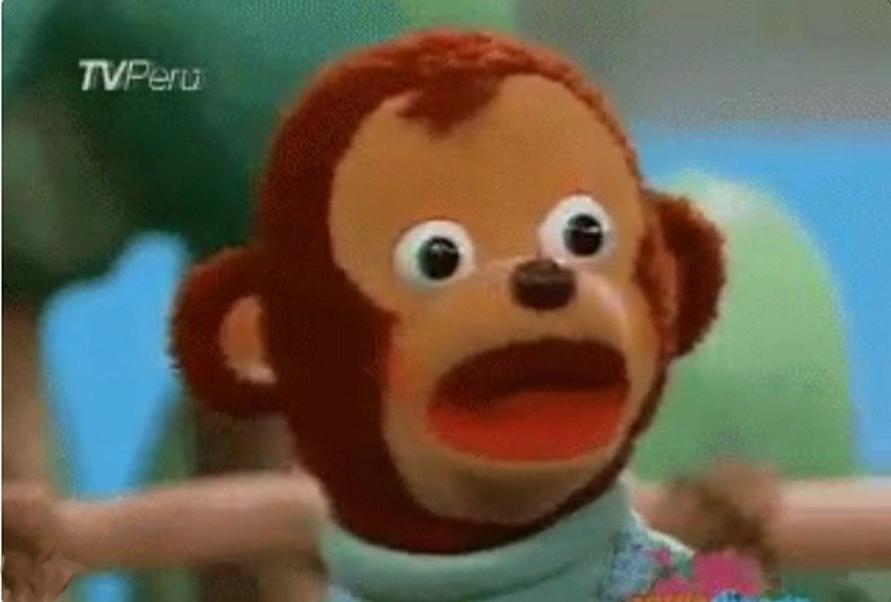 red monkey puppet