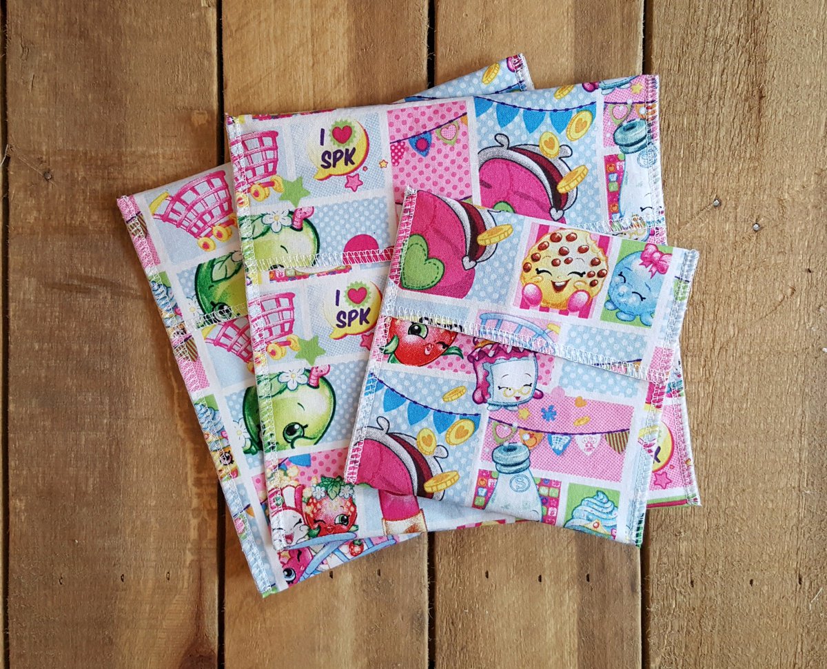 Remiusables's tweet photo. My daughter talked me into purchasing this #shopkins fabric to make #reusable sandwich bags out of. :) #Remiusables #EcoLiving #ecofriendly https://t.co/yOzKtOMyWy