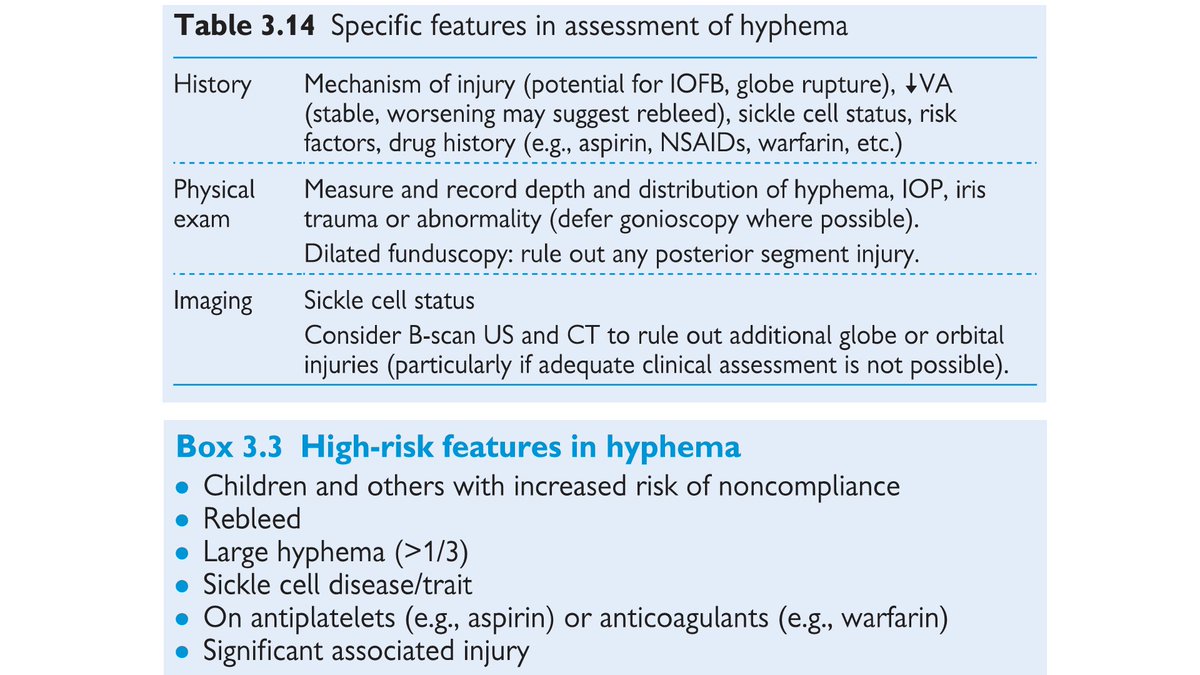 Diagnostik dan temuan klinis risiko tinggi pada kasus Hifema.