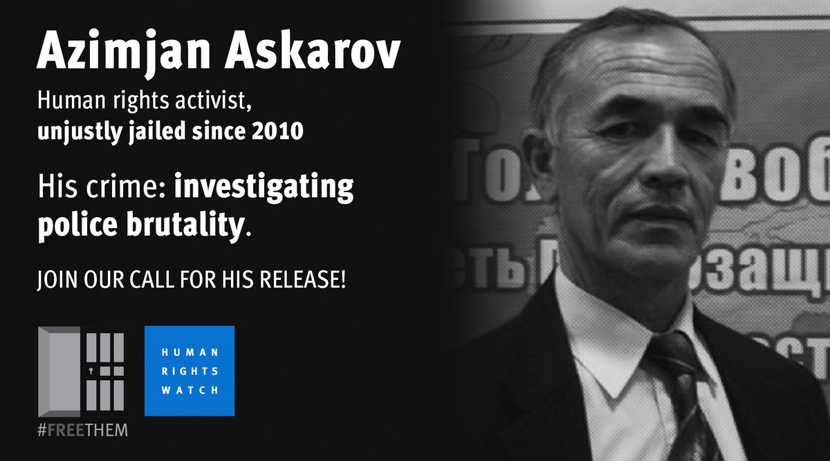 niccotaddeihrw's tweet photo. @UNHumanRights urged #Kyrgyzstan @pressslujba free #Askarov. @FedericaMog @ItalyMFA will you? #humanrights #freeThem https://t.co/5CWT4N55nd https://t.co/QjZ1Cm4WKi