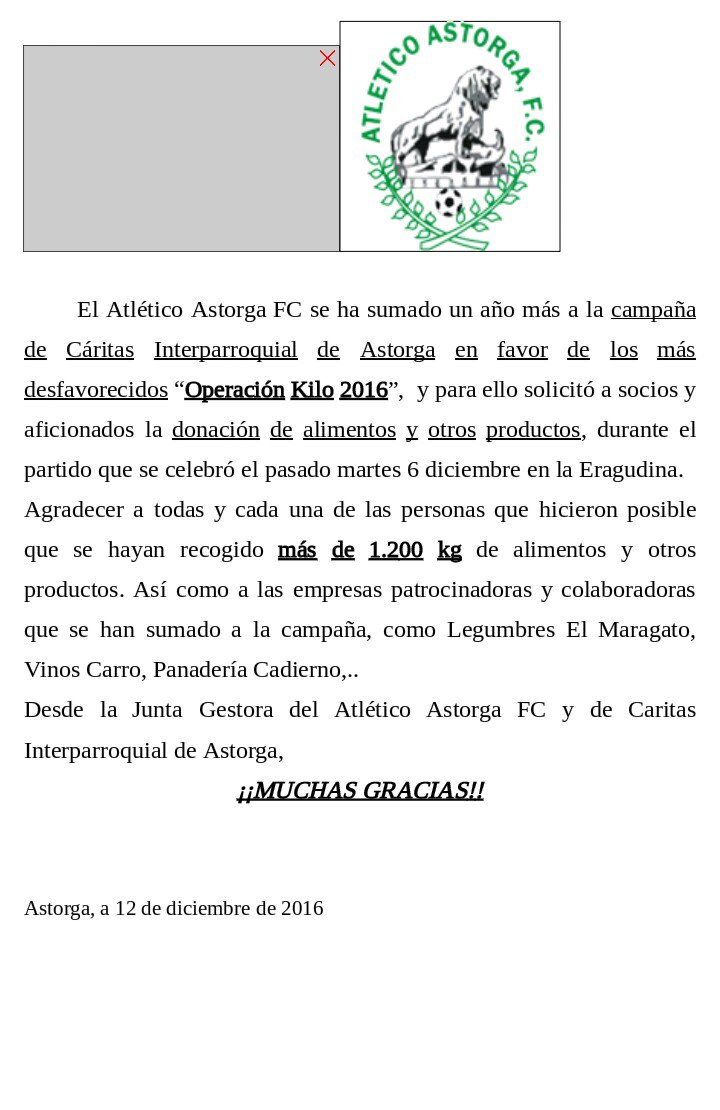 LigaRFEFAstorga's tweet photo. El @AtleticoAstorga agradece el apoyo en la campaña de recogida de alimentos #OperacionKilo2016 donde se recogieron más de 1200kilos https://t.co/V4J569CU4R