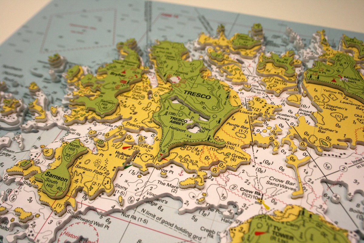 Landfall3DArt's tweet photo. Photos of my latest hand cut 3D nautical chart of the #IslesofScilly ready for framing | #Tresco #StMarys #StMartins #StAgnus @TrescoIsland https://t.co/HX5LCXsfXC