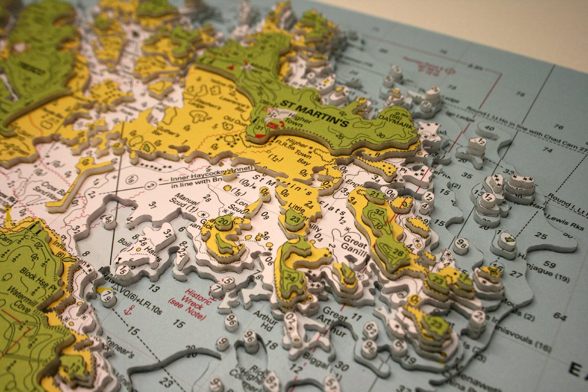 Landfall3DArt's tweet photo. Photos of my latest hand cut 3D nautical chart of the #IslesofScilly ready for framing | #Tresco #StMarys #StMartins #StAgnus @TrescoIsland https://t.co/HX5LCXsfXC