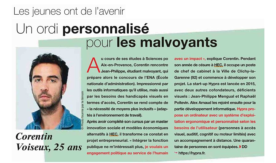 HECParis's tweet photo. "Je voulais un engagement politique au service de l’humain
avec un impact" co-fondateur @Hypra_ Corentin Voiseux #EmpoweringDoers https://t.co/g6xotEQnew