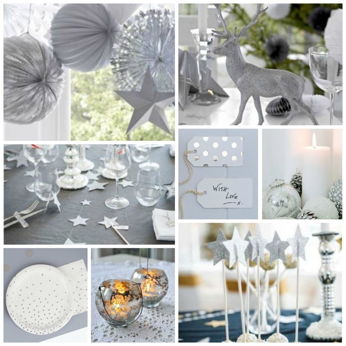 Pour une atmosphère de #Noel enchantée, on opte pour une déco argentée, chez vous en 24/48h! #déco #argent #fête modernconfetti.com
