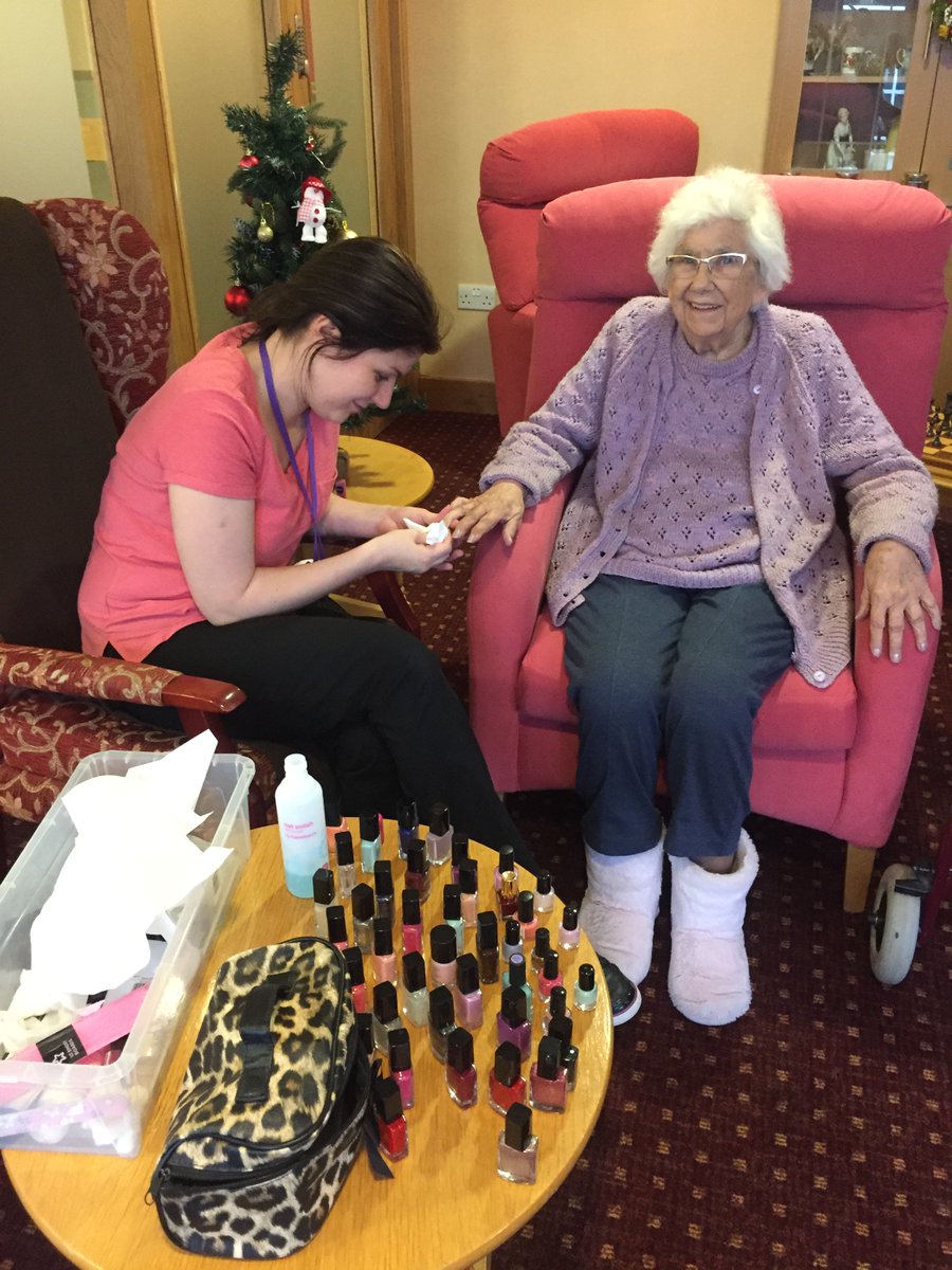 Residents at Scarbrough Court in Northumberland were treated to a pampering afternoon, complete with facials, hand massages and manicures.