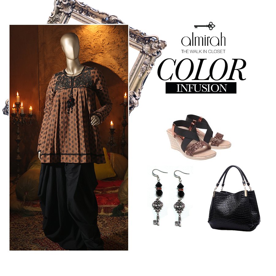 Almirahpk's tweet photo. Charcoal and brick red, together on cloth becoming the most eye catching combination yet. #Almirah #Mesmeric #ColorInfusion https://t.co/R77mFRKAD5