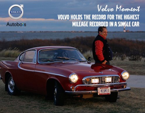 AutobotsVolvo's tweet photo. Gordon and his Volvo hold the Guinness World Record for the most miles driven by a single owner.
#Autobots | #Volvo | #VolvoMoment https://t.co/omnmY9rLrk