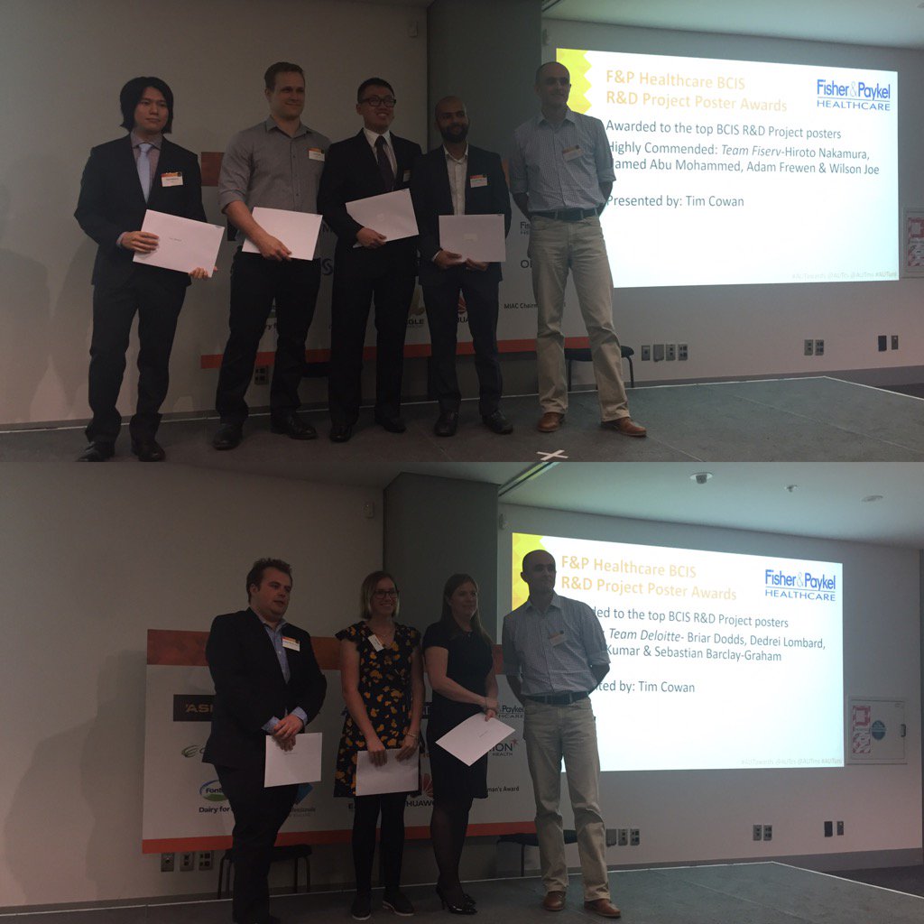 autcs's tweet photo. 👏👏👏 to all the #autuni winners for @FisherPaykelNZ R&amp;D Project Poster awards for team @DeloitteNZ &amp; @Fiserv https://t.co/9h93Lqo9F2