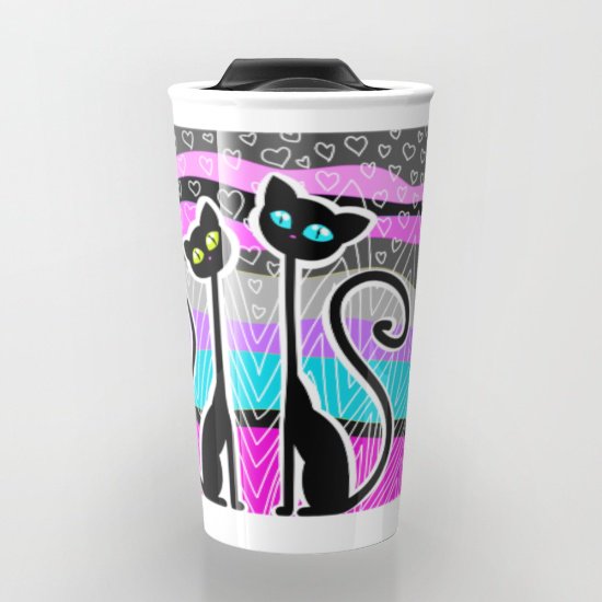 GattineriDesign's tweet image. Travel Mug  -25% Off + Free Shipping! :)  society6.com/product/gattin… #cats #gift #present #cute #sweet