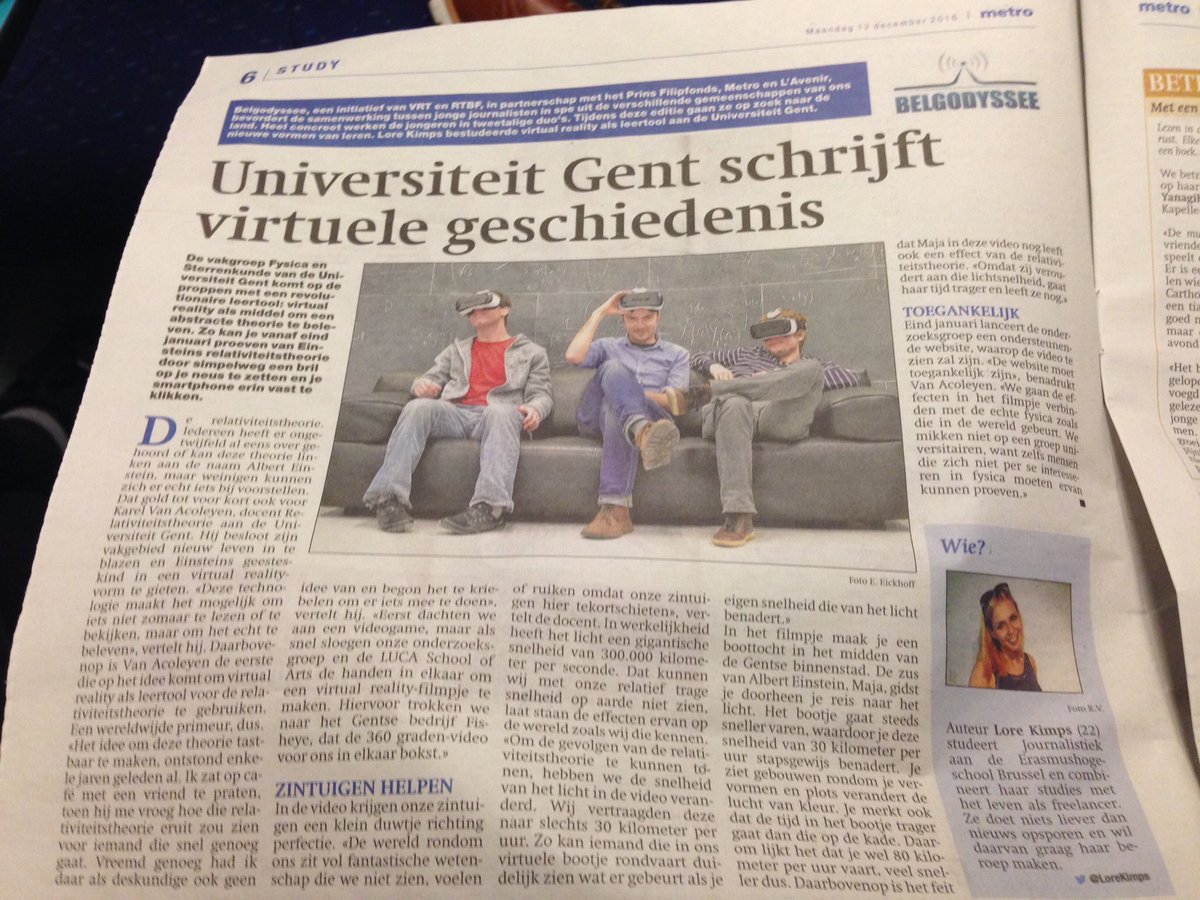 ceciliacoppens's tweet photo. Als ik het zo lees, maakt @LoreKimps veel kans om de prijs vr beste artikel v @metrobelgie in de wacht te slepen #belgodyssee @ugent https://t.co/C5sHFIfrIi