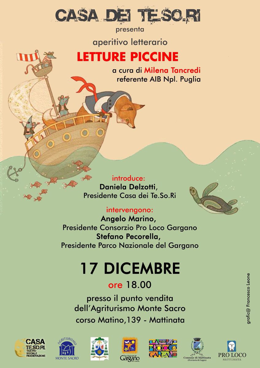 DelzottiDaniela's tweet photo. Vi aspettiamo questo sabato, alle ore 18 in Corso Matino 139, con Letture Piccine di Milena Tancredi. Non mancate! 
#CasaDeiTesori https://t.co/CnB4Qimx5T