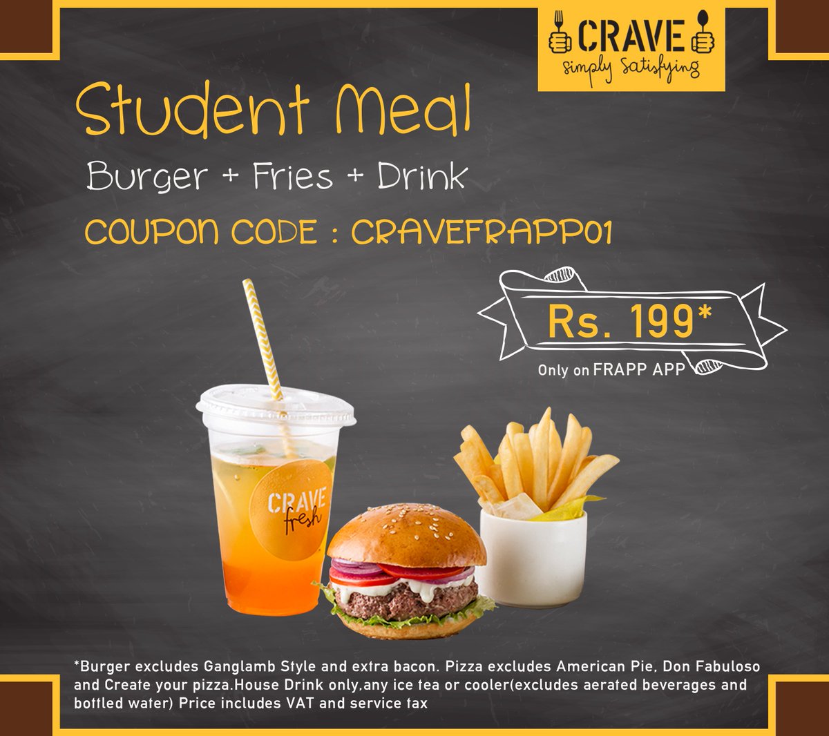 CraveComfort's tweet photo. Students, plan your much awaited treats today! We have a perfect offer for you, just download the #FrappApp & avail the benefits.
*T&C Apply https://t.co/M2uKQyg4Tt
