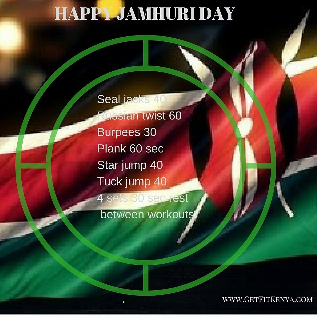 GetFit254's tweet photo. Happy #JamhuriDay2016 #MwambaHBR #KenyaAt53 #Jamuhuri #Nation #getfitkenya #fitness #kenyafitness #Brekko #kubambaradio #kenyaweightloss https://t.co/RMnh2cVMov