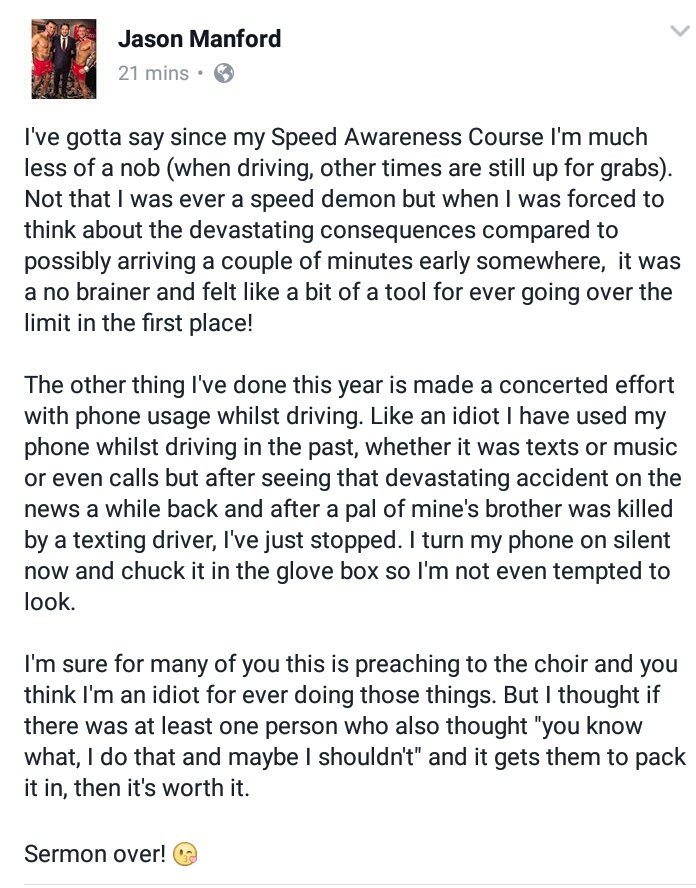 WastedLivesUk's tweet photo. We have huge respect for @JasonManford this weekend. Very well said Sir! #SlowDown #MobileDown https://t.co/993dpIHWhD