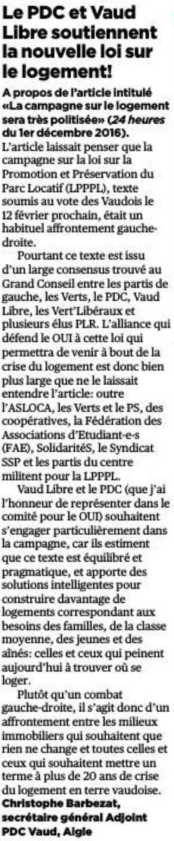 CBarbezat's tweet photo. Le @PDCVaud soutien la LPPPL, pour construire + logements (familles, la classe moyenne, les jeunes et les aînés). #PourLogementsAbordables https://t.co/bamMj5zZ8T