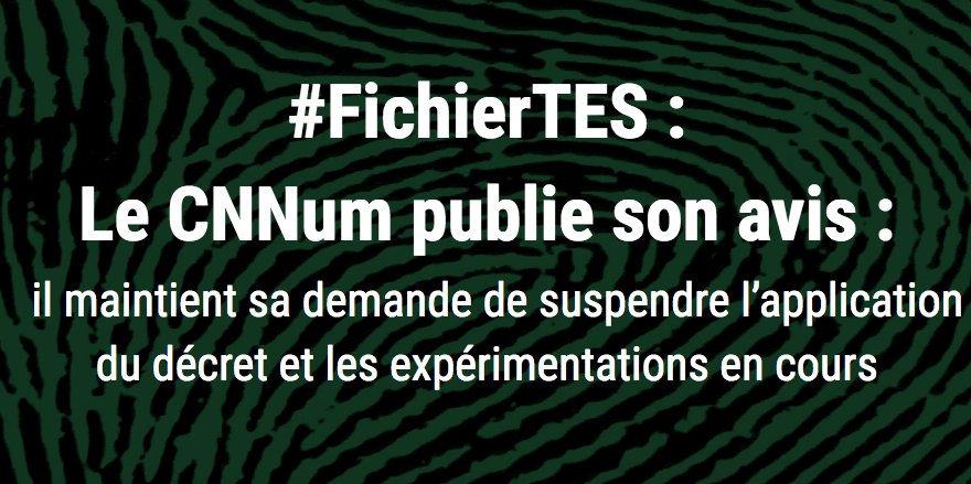 Conseil_ia_num's tweet photo. Le @CNNum publie son avis sur le décret #FichierTES : il maintient sa demande de suspendre son application : https://t.co/EsuhGRoPcY https://t.co/mnfkDtFnx0