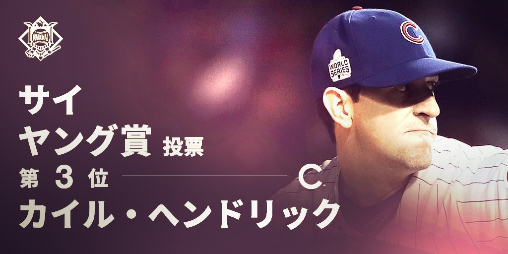 Mlb Japan A Twitter 26歳のカイル ヘンドリックスにとって 今季は大活躍の年に メジャー3年目を迎え ヘンドリックスは16勝 リーグ最高の防御率2 13を記録 16年カブスの優勝に貢献した T Co Ola6tg2ly8 ナリーグ サイヤング 第3位 T Co