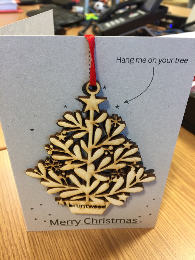 A better class of card this morning from@Bruntwood_UK - Merry Christmas #treedecoration