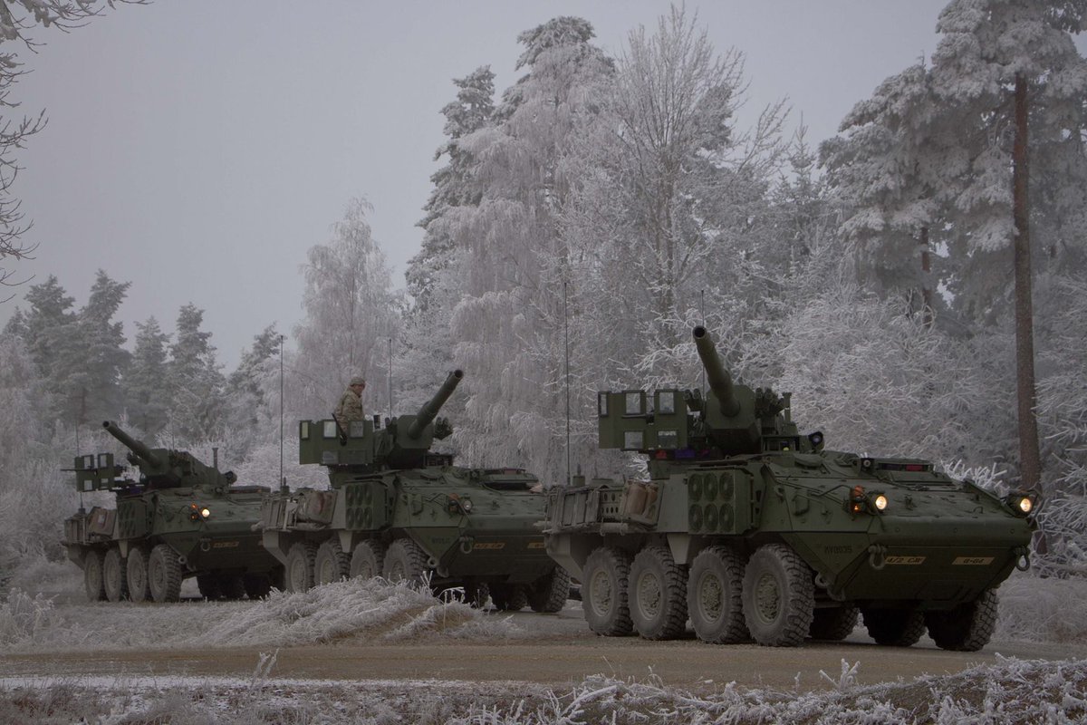 2dCavalryRegt's tweet photo. 4th Squadron braving the cold for MGS Gunnery #StrongEurope #2CR #WinterisHere @Sabers1836 https://t.co/mcMH8b5Gv9