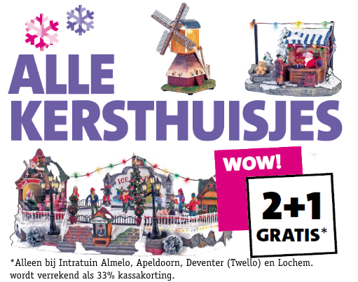 Intratuin0546's tweet image. KERSTDORP | Maak je kerstdorp compleet! Vanaf vandaag alle kersthuisjes 2+1 gratis! Alleen bij Intratuin Almelo, Apeldoorn, Deventer, Lochem