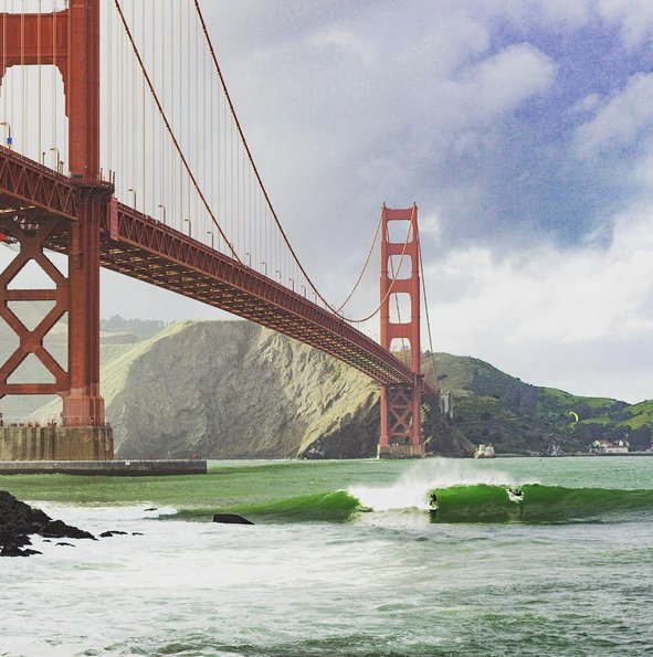 Surfing the Golden Gate Bridge, check ✔️. <a href="/YannickdeJager/">Yannick de Jager</a> #Nixon