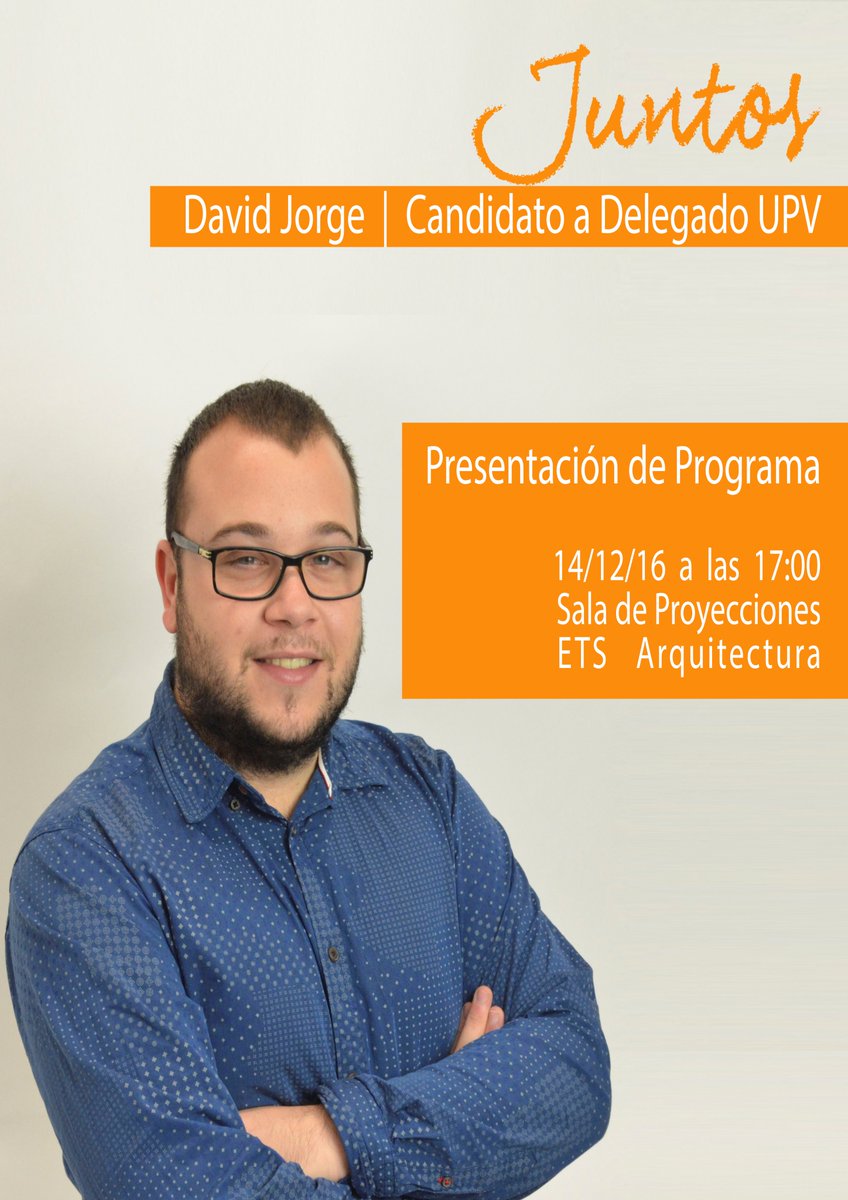 Dimecres 17 hores seguix la presentació de la candidatura de <a href="/DavidJorge_DJG/">David Jorge García</a> de forma presencial o per grabació en directe.