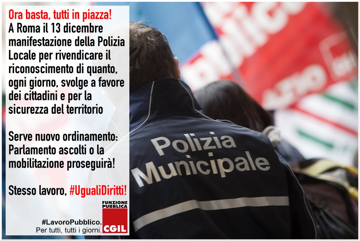 FpCgilNazionale's tweet photo. ➕➕ Ora basta, tutti in piazza ➕➕
Domani in piazza a Roma la #PoliziaLocale🚓
Stesso lavoro, #UgualiDiritti❗️
[https://t.co/zjOoc2c0F2] https://t.co/yFgapvQF5t