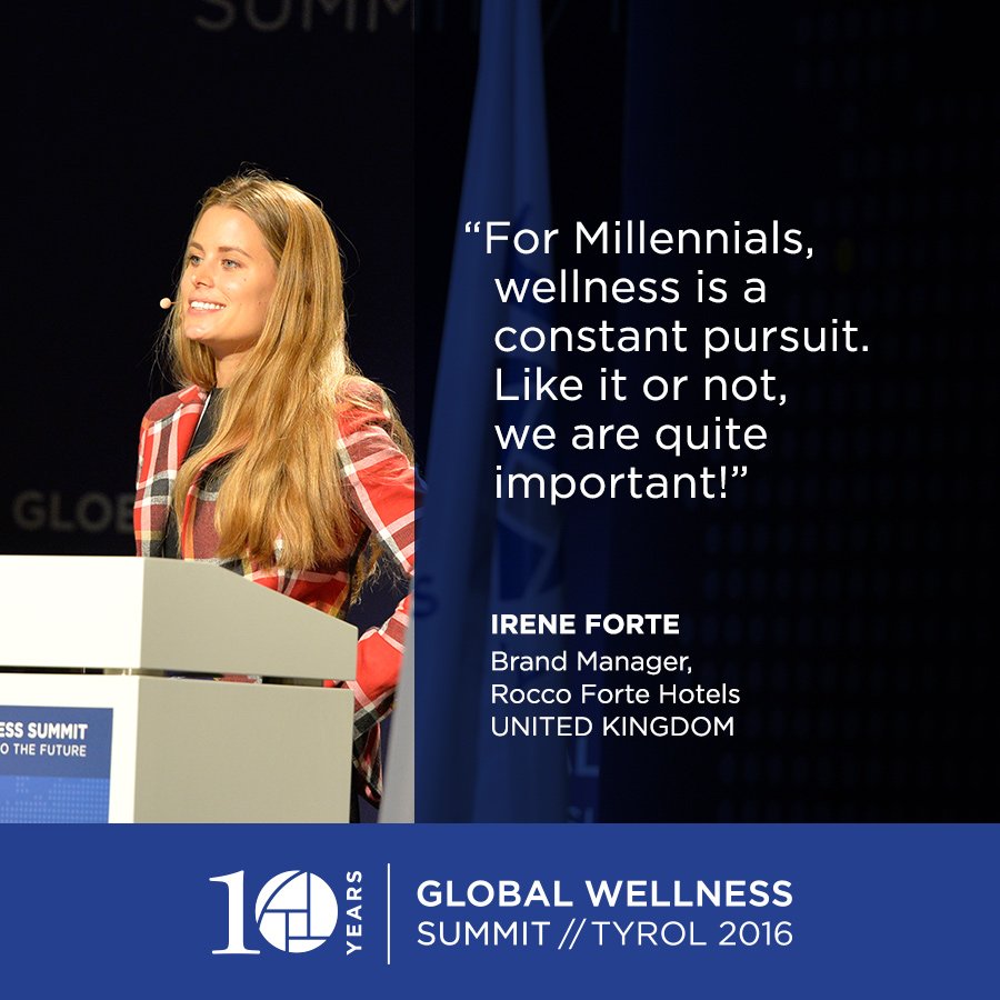 Global_GWS's tweet photo. Millennials are spoiled for choice in their constant pursuit of #wellness and stress relief @ForteIrene https://t.co/SCiR2R6zZp #GWS2016 https://t.co/8nXESHWm0a