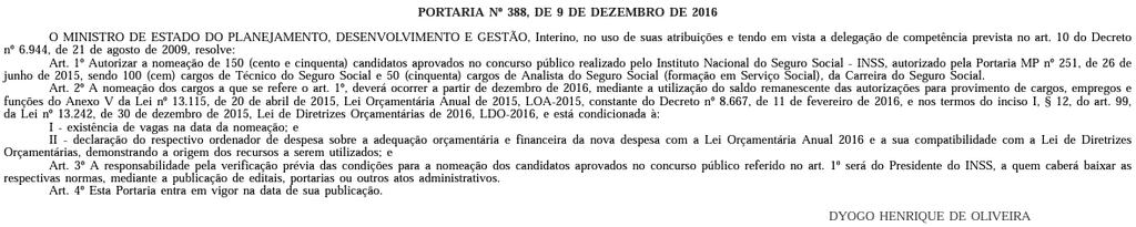 CAINSS_2016's tweet photo. 📌Publicada no D.O.U. hj (12), autorização para nomeação de 100 Técnicos e 50 Analistas do Seguro Social.
#NomeiaINSS https://t.co/9dVd7s5lfe