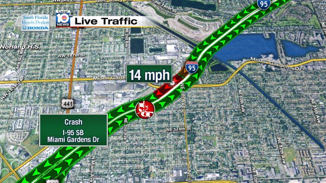 Crash on I-95 SB at Miami Gardens Dr #traffic https://t.co/MpuJffY0do