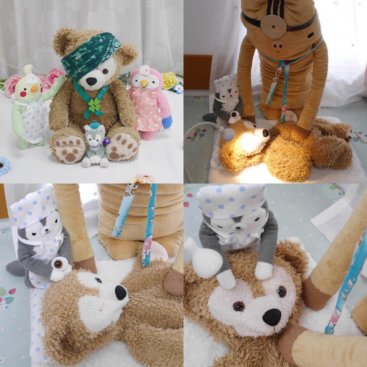 ぬいぐるみ病院 フモフモランド ぬいぐるみ病院です おめめが取れてしまい ご入院中のにーるちゃん 8歳 好きな食べ物は おいも 執刀医はいのの先生の弟である マイキーいのの先生です にーるちゃん 早くお元気になっておいもを沢山たべ