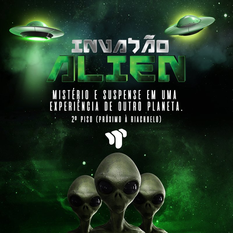invasaoalien's tweet photo. O Invasão Alien está de volta ao Taca! Um labirinto com vários corredores para você se aventurar no escuro.  #InvasãoAlienNoTaca https://t.co/bVBKi33Ikk