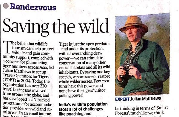 TofTigersIndia's tweet photo. Wildlife tourism can protect India’s wildlife – article by  @TofTigersInda  Julian Matthews  https://t.co/A9Gn9bVBOo #SavingtheWild https://t.co/csucjpL5SW