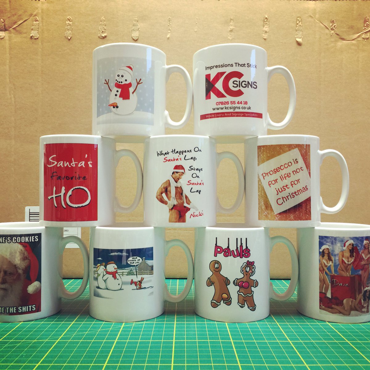 Printed Christmas mugs get yours now #Christmas #mugs #signs