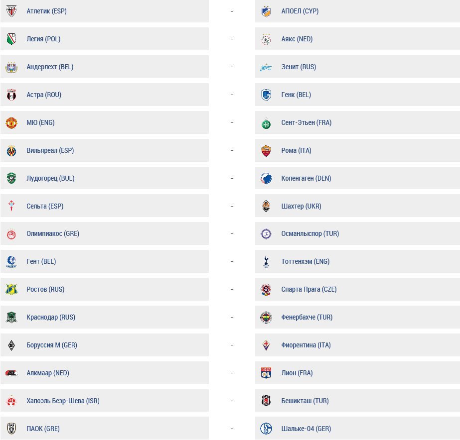 Европейские кубки: Лига Чемпионов и Лига Европы; Сезон 2016/ 2017