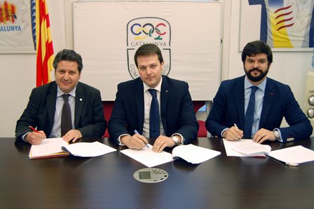 competim's tweet photo. Secr Esport @govern @gfigueras signa acord reactivació @COCatalunya @UFECcat @SeleccionsCAT @gerardesteva @neusmunte https://t.co/XbFNfnmtbk https://t.co/l4pQgZX77T
